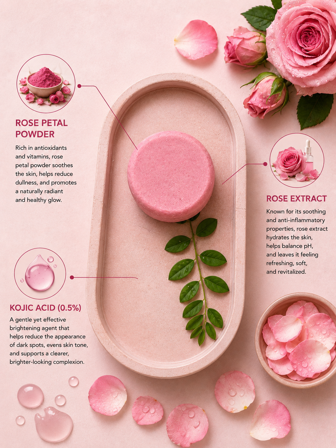 Bloom face wash bar key ingredients and benefits for dry, sensitive skin
