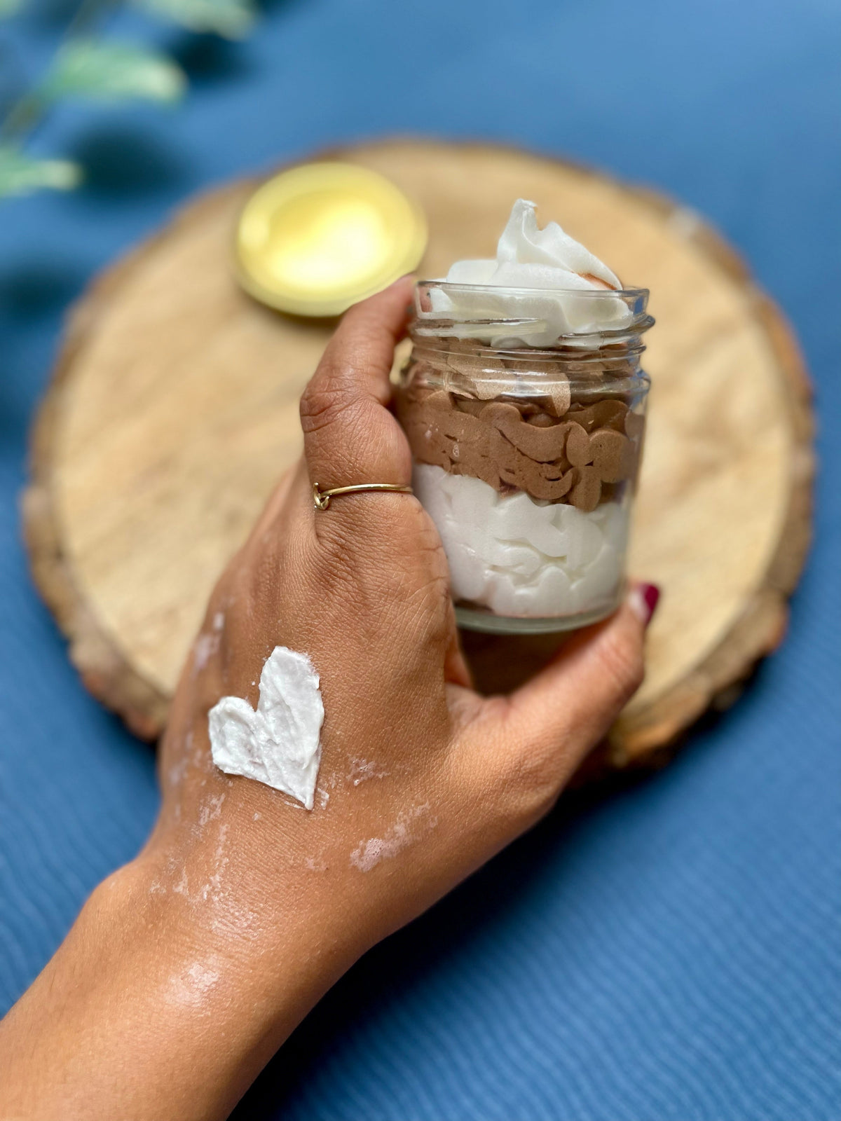 Chocolate Marble whipped cream body wash with cocoa, handmade by Clean & Conscious Care
