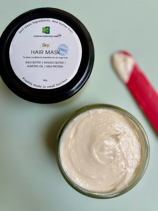 Sky smoothening hair mask with shea butter and olive oil for dry, frizzy hair