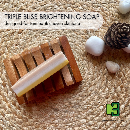 Triple Bliss handmade bathing soap with sandalwood, liquorice and red rice powder