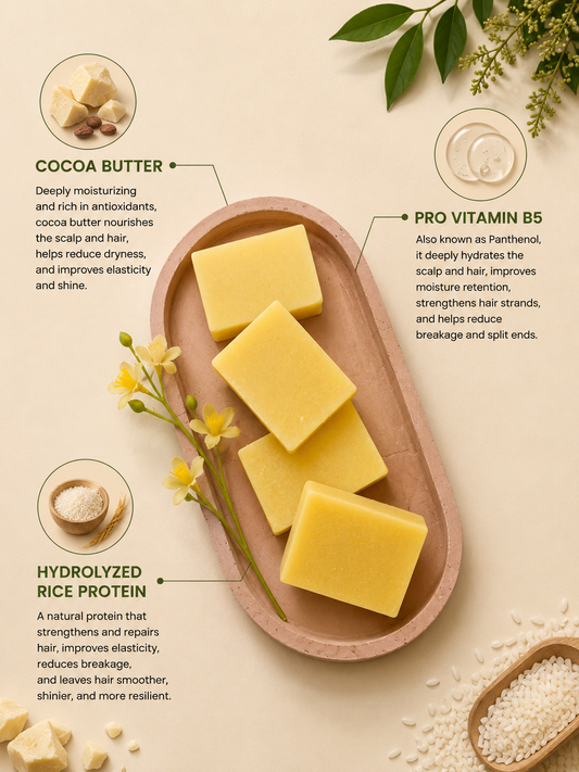 Wave conditioner bar key ingredients for soft, tangle-free hair